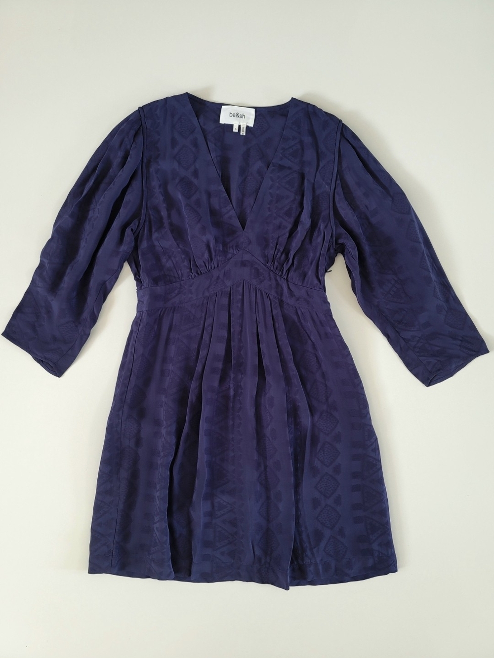 Ba&sh Isilda Short Blue V-neck Dress Size Small NWT - Picture 2 of 13